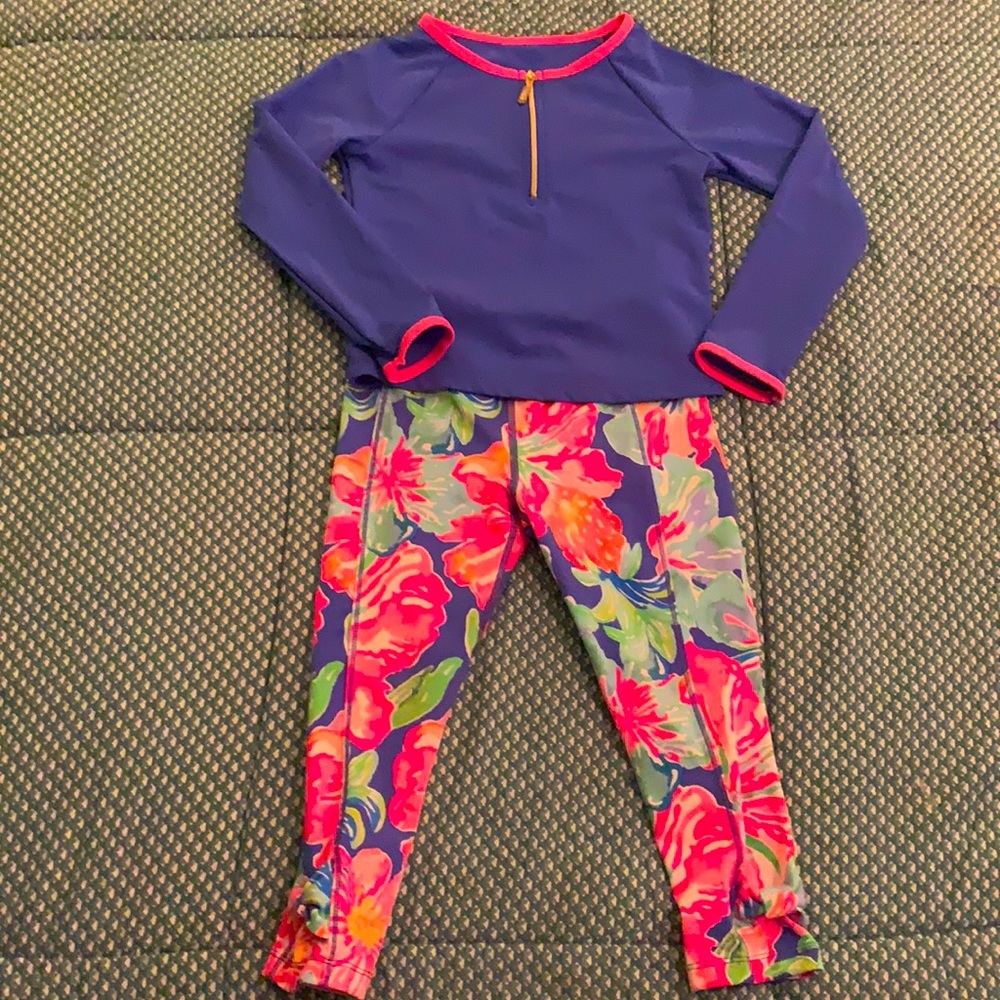 Lilly Pulitzer rash guard and leggings set size S 4-5